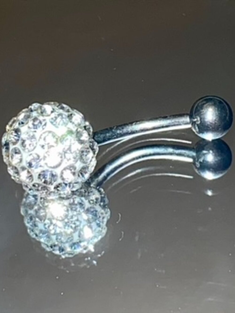 Shamballa Belly Ring Navel White Clear
